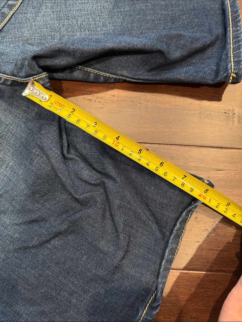 Kut from the Kloth Dark Blue Distressed Denim Shorts - Picture 6 of 6